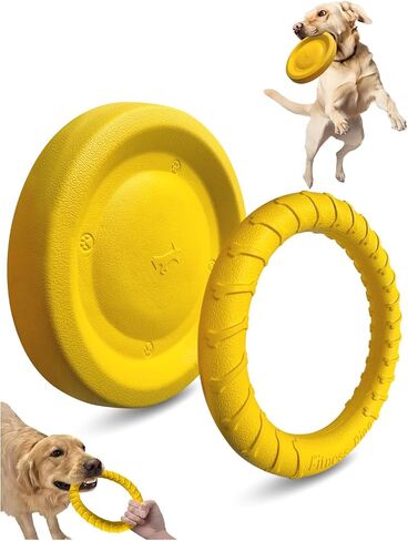 Dog Flying Disc Toy， Soft Indestructible Dogs Flying Disc Pack ，for Aggressive chewers Medium Large Dog (1Flying Disc+1Ring) in Saudi Arabia
