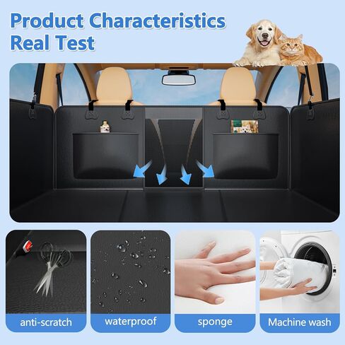 PU Leather Back Seat Extender للكلاب ، مقاومة للماء ومقاومة للخدش ، يدعم ما يصل إلى 500 رطل ، أسود ، ملائم للسيارات وسيارات الدفع الرباعي والشاحنة الصغيرة in Kuwait