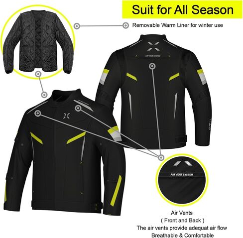 FTX Motorcycle Jacket For Men, Motorcycle Full Body Protective Gear Armor, Mesh Motorcycle jacket for mens, in Kuwait