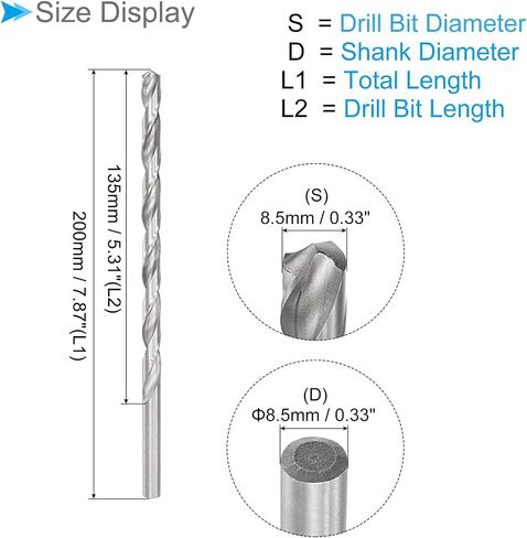 Extra Long Twist Drill Bit, 10.5mm Drill Diameter 300mm Total Length, High Speed Steel Twist Drill Bit - (Applications: for Copper Metal Woodwork) in Saudi Arabia