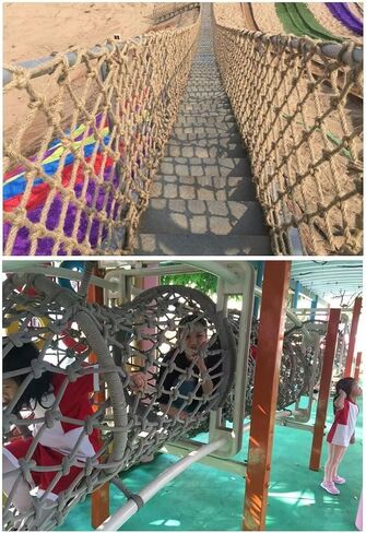 Safety Anti-Fall Fence Net for Children Pet Cat,Cargo Net Climbing Rope,Playground Climbing Children Net Woven Rope Truck Trailer Netting Swing Treehouse Hammock Rope (Jute, 1Mx1M(3.3FTx3.3FT)) in Kuwait