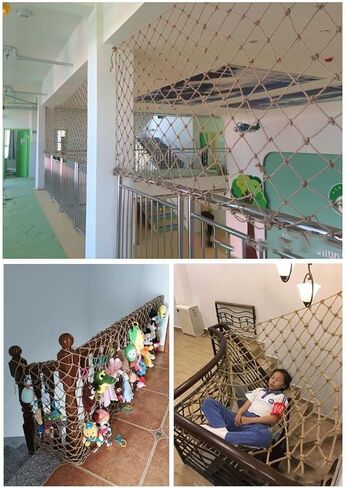 Safety Anti-Fall Fence Net for Children Pet Cat,Cargo Net Climbing Rope,Playground Climbing Children Net Woven Rope Truck Trailer Netting Swing Treehouse Hammock Rope (Jute, 1Mx1M(3.3FTx3.3FT)) in Kuwait