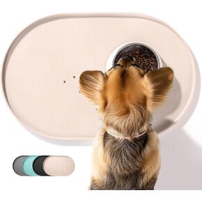 Dog Food Mat,1/2 Inch Raised Edges Cat Dog Feeding Mat for Spill Containment,BPA-Free Silicone Pet Food Mats for Floor Waterproof,Rubber Pet Placemats for Food and Water Bowls