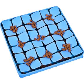 Silicone Snuffle Mat for Dogs, Silicone Dog Slow Feeder Lick Mat with Suction Cups, Dog Puzzle Feeder Toys Sniff Mat Foraging Mat for Smell Training Slow Eating (Blue)