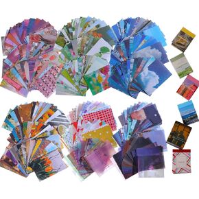 Tenare 1000 Pcs Washi Sticker Set and Vintage Scrapbook Paper Journaling Supplies, Including 6 Set, 200 Pieces Washi Stickers and 800 Pieces Scrapbook Papers for Journaling Scrapbooking