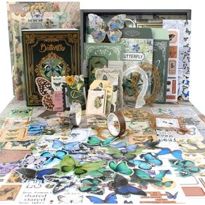 Diuhofart Cute Cat Scrapbooking Kit for Teen Girls Women Adults, Scrapbook Kit with A6 Notebook Stationery Set for Journaling Collage, Bullet Junk Journal Supplies, DIY Art Craft