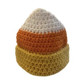 Candy Corn Kids Beanie Hat Handmade Crochet
