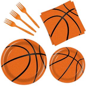96 Pcs Basketball Plates and Napkins Party Supplies Basketball Birthday Decorations Basketball Plates Basketball Party Supplies Basketball Party Favors for Kids