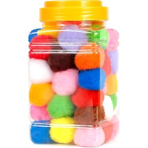 Caydo 100 Pieces 1.5 Inch Pom Poms 15 Colors Large Pompom Balls for Crafts for Kids DIY Art Creative Decoration
