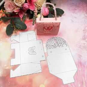 3D Butterfly Bag Box Metal Cutting Dies, Surprise Box Die Cut Stencil for DIY Scrapbooking Card Craft Embossing Dies