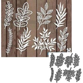 8Pcs/Set Leaf Metal Die Cuts,Various Leaves Plant Flower Cutting Dies Cut Stencils for DIY Scrapbooking Album Decorative Embossing Paper Dies Card Making