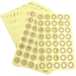 1000pcs أصفر ملصقات تعزيز الثقب الذاتي ذاتيا ， 1/4 "قطر ثقب الثقب ملصقات التعزيز للمنزل المدرسي والورقة الورقية الموثق