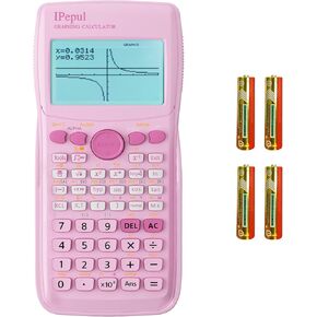 Graphing Calculator,IPepul Scientific Calculators 10 Modes /4 Graphing Functions,Desktop Math Calculator for College Students,School Supplies for Middle High School Teachers Office（Pink）