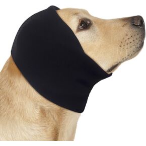 Ear Wraps for Dogs Cats, Dog Snood for Ear Hematoma, Pet Ear Muffs for Anxiety Relief Noise Canceling, Ear Cover The Grooming & Force Drying, Calming Dog Neck and Ear Warmer, Ear Care(Blue, M)