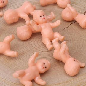 24 Pieces Mini Plastic Baby Favor Supplies for Baby Shower and Ice Cube Game, 1.2 Inch Non-Edible Cake Toppers(Latin)