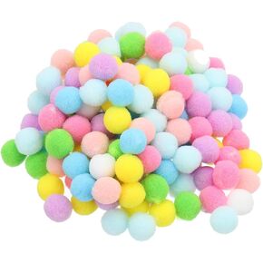 PATIKIL 0.6inch Pom Poms for Crafts, 150Pcs High Elastic Fuzzy Pastel Pom Pom Balls for Art Supplies DIY Creative Craft Material Handicraft Decorations, Colorful