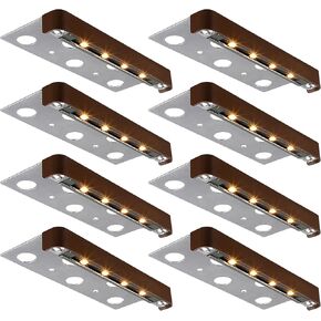LEONLITE 8-Pack Classic Series 7 Inch LED Hardscape Lighting, Retaining Wall Lights, LED Landscape Lighting, 12V Paver Light Low Voltage, 1.5W Outdoor Step Lights, 2700K Soft White, ETL
