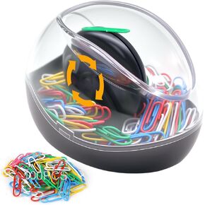 Paper Clip Holder, Mecyfaty Magnetic Paper Clips Dispenser Holder with Colorful Paperclips 100pcs, Upgraded Magnetic Design, Black Paperclip Holders for Desk School Office Supplies Organizer Accessory