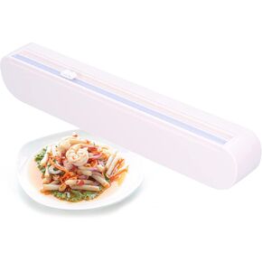 Plastic Wrap Cutter Preservative Film Cutter Suction Cup Type Plastic Wrap Holder Reusable Cling Film Dispenser Wrap Holder Plastic Wrap Dispenser with Cutter for Aluminum Foil