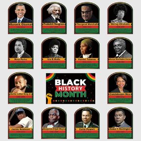 XNXQLFPY Black History Month Bulletin Board Decorations Black History Month Posters 15 Charts,Educational And Learning Activities For Kids