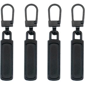 Deshionew 4 PCS Spare Zipper Pulls Removable Metal Zipper Pulls Zipper Replacement for Luggage, Purses, Backpacks, Clothes, Handbags (Black)