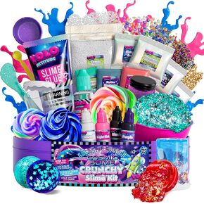 Galaxy Slime Kit for Kids Ages 8-12 - DIY Space Slime Set with Glow-in-The-Dark Effects and 20+ Fun Add-Ins - for Boys and Girls Who Love Creative Play