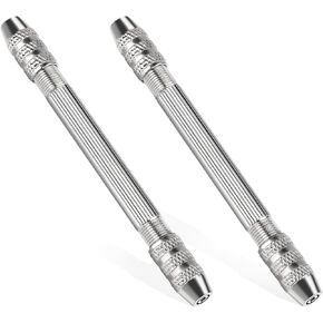 2PCS Pin Vise DIY Hand Drill Double Ended Drill Bit Stranding Tool Twisted Copper Wire Tool for Jewelry Making, Mini Pin Vise Artifact Handmade Antique Jewelry Making Tool