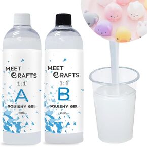 Meetcrafts 1:1 AB Squishy Resin Gel Soft Liquid Squishy Silicon Rubber Making Kits for DIY Decompression Toys Gift Squeezing Toy