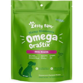 zesty paws orastix للكلاب - أوميغا العصي مع سمك القنب سمك السلمون krill عظم عظم العظم مضاد للحكة الجلد العناية بالورك والمفاصل صحة الجهاز المناعي يدعم الكلب ترتار تنظيف الأسنان 25 أوقية