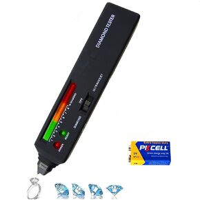 Diamond Tester Professional Diamond Tester Pen with UV Light, Jewelry Gem Tester Pen，Portable Electronic Diamond Checker Tool，Professional Diamond Selector for Novice and Expert（Battery Included）