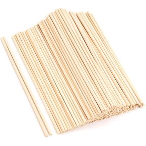 60Pcs Wooden Dowel Rods 1/4 x 12 Inch Precut Wooden Rod Sticks, Wood Sticks for Crafts, Natural Wood Dowels for Craft,Cake Dowels Hardwood Craft Dowel Rods for DIY Projects (60)