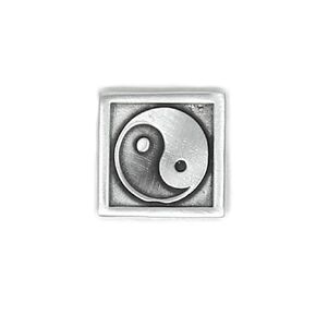 Yin Yang Pin - Gift Packaged - Magnetic Back Closure No holes in Clothes - Handcrafted Pewter Made in USA - Antique Finished (Shipped Amazon Prime)