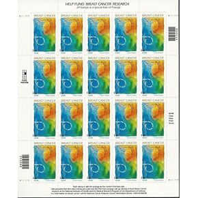 USPS Help Fund Breast Cancer Research Fund the Fight. Find a Cure. (Sheet of 20) Semi-Postal US First-Class Mail Postage Stamps 1998 Scott #B1