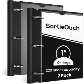 Telescoping 3 Ring Binder 1Inch 6 Pack,Flexible Binders Three Ring PVC-Free(Fit 8.5x11 Inches),Clear View Binder 220 Sheets Capacity,Telescoping Binder for School or Office Use