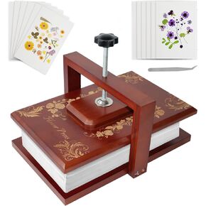 Stranthother 11.6 * 7.9 inch Flower Press Kit Even Pressure Flower Pressing DIY Arts & Craft Kit for Adults Dried Flower Plant Preservation Kit with 6pcs Absorbent Paper & 1 Tweezer Plant Lover Gifts