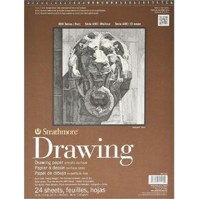 Strathmore (400-105 400 Series Drawing, Smooth Surface, 11x14, White, 24 Sheets