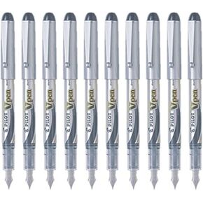 Pilot V Pen (Varsity) Disposable Fountain Pen, Fine Point, Black Ink, Value Set of 10