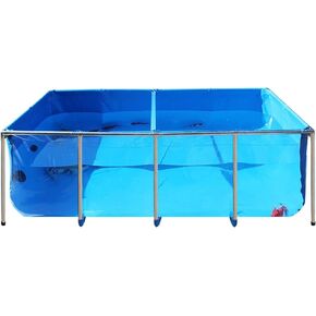 PVC KOI Aquarium Tank, Temporary Fish Tank with Clear Viewing Panel, KOI/Goldfish Pond with 304SS Frame & Drain Valve(47.3" L*31.5" W*23.6" H, About 135Gal Water Capacity)