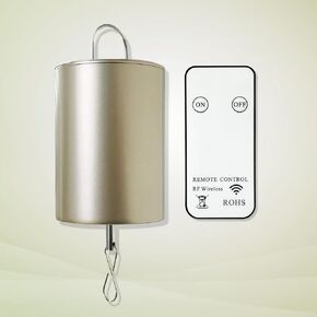 FONMY Disco Ball Motor with Remote Battery Operated 10RPM Hanging Display Rotating Motor for Wind Spinner Baby Crib Wind Chime Mobile Yard Decor Ornaments Outdoor Sculptures-Silver Color-Low Speed