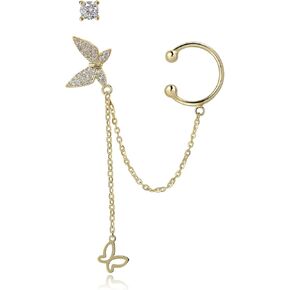 أقراط Meissa الذهبية للنساء الفراشة أذن الكفة تشيك تشيك ستريتنز أقراط هدايا فضية سترليني لصديقها in Kuwait