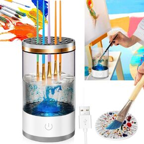 XANGNIER Electric Paint Brush Cleaner Machine with Cleaning Pad, Sonic Rotation Technology for Effortless Brush Cleaning, Perfect for Acrylic, Watercolor, Oil, Must-Have Tool for Artists & Hobbyists