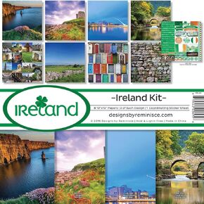 Reminisce Ireland Scrapbook Collection Kit, Multi Color Palette , 12-x-12-Inch