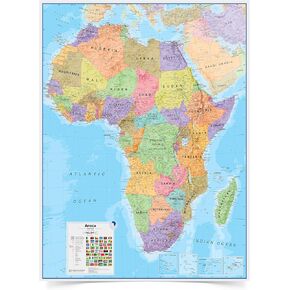 Large Africa Wall Map Political - Laminated - 48 x 36 inches - Updated 2024 - Maps International