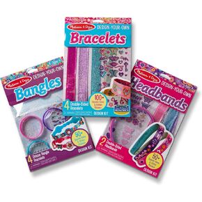 Melissa & Doug Design-Your-Own Jewelry-Making Kits - Bangles, Headbands, and Bracelets - DIY , Decorate With Stickers, Crafting Set For Kids Ages 4+