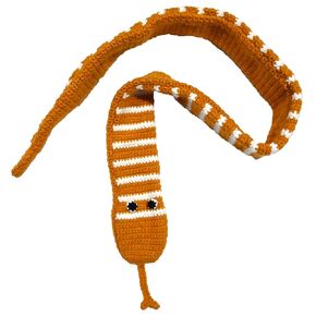 BIBITIME Knitted Scarf Funny Animal Shaped Handmade Creative Winter Warm Neckerchief (One Size, Ginger)