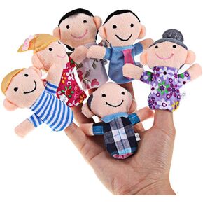 Sealive 6 PCS Family Finger Puppets for Toddlers 1-3 - Interactive Educational Animal Finger Puppets for Storytime, Playtime, and Learning - Safe, Soft Plush