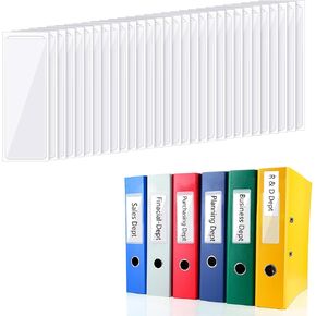 120 Pieces Clear Binder Label Holders Self Adhesive Label Holder Clear Adhesive Pockets for Business Card Storage Bins Toy Bins Scrapbooks Binders Notebooks Boxes Blank Spine Inserts