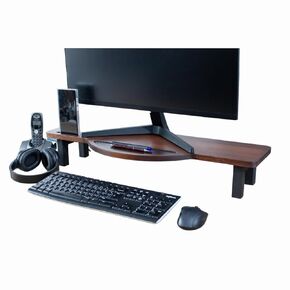 Eco-Friendly Solid Wood Laptop Stand for Home and Office - Natural Wood Computer Riser, Desk Organizer, Monitor Stand - 29.5 Inches