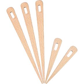 AUEAR, 5 Pack Wood Weaving Crochet Needle Wooden Hand Loom Stick Tapestry Sewing Making DIY Crafts Tools