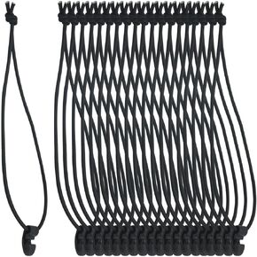 20PCS Stowage Webbing Elastic Cord Buckles Camping Storage Hooks 19cm/7.5in Elastic Cord Buckles Mini Buckles Adjustable Toggle Organiser Fixed Cord Buckles For Fixing Tarpaulins